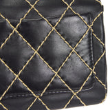 CHANEL 2000-2001 Wild Stitch Straight Flap Medium Black Calf