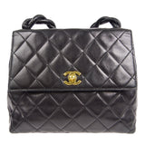 CHANEL Braided Shoulder Bag Black Lambskin