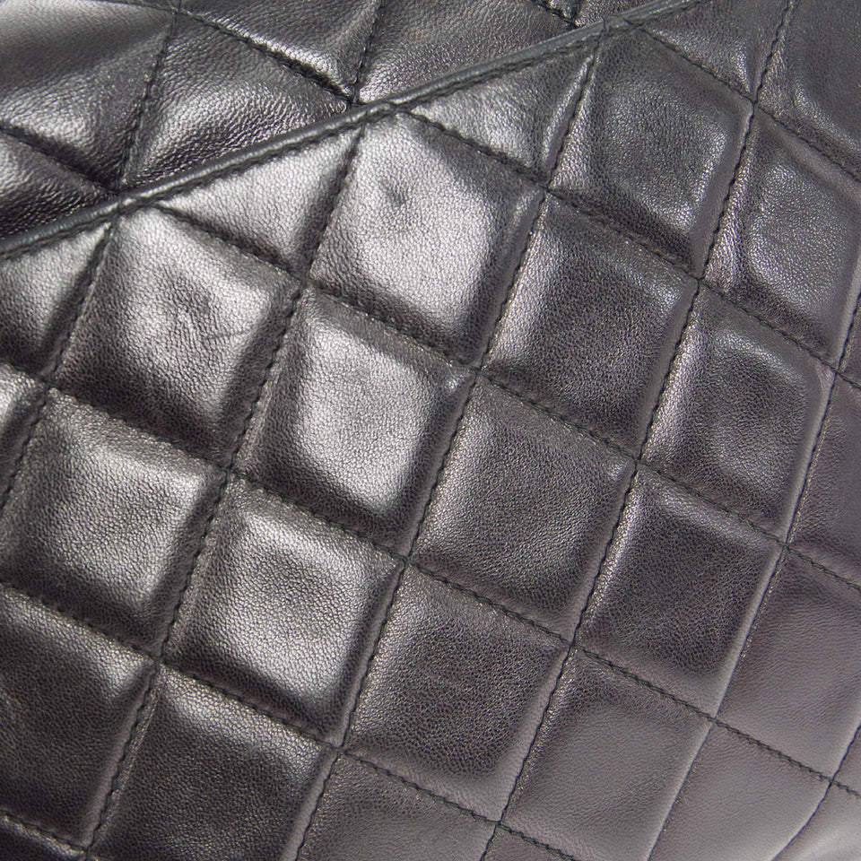 CHANEL Braided Shoulder Bag Black Lambskin