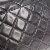 CHANEL Braided Shoulder Bag Black Lambskin
