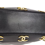 CHANEL Drawstring Chain Shoulder Bag Black Caviar
