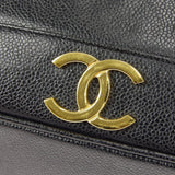 CHANEL Drawstring Chain Shoulder Bag Black Caviar