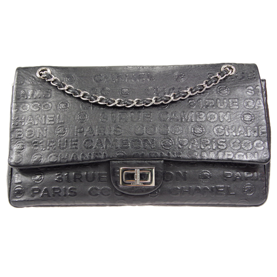 CHANEL 2009 Reissue 2.55 Unlimited "31 Rue Cambon Paris" SHW Black Calfskin