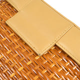 CHANEL Chain Basket Shoulder Bag Beige Straw