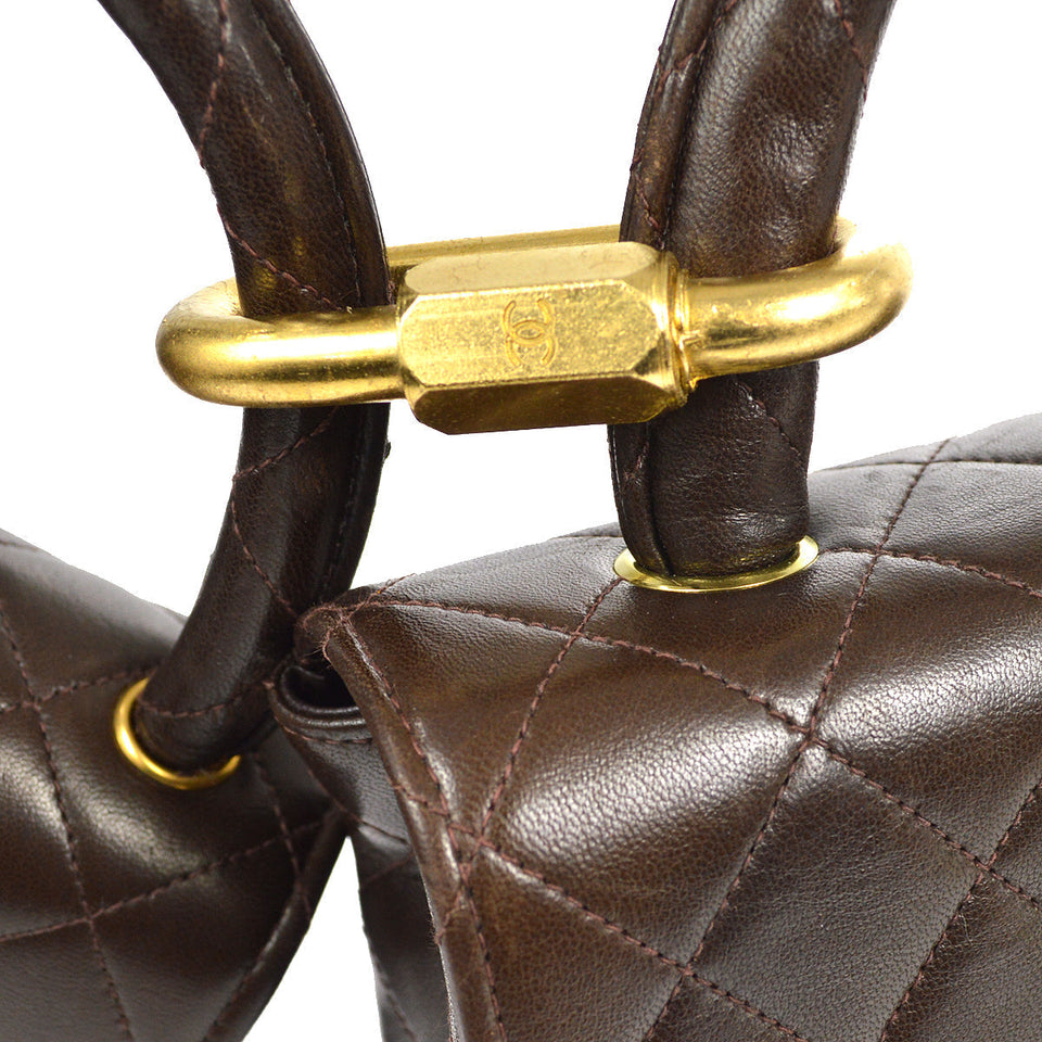 CHANEL Classic Single Flap 2 in 1 Handbag Set Brown Lambskin