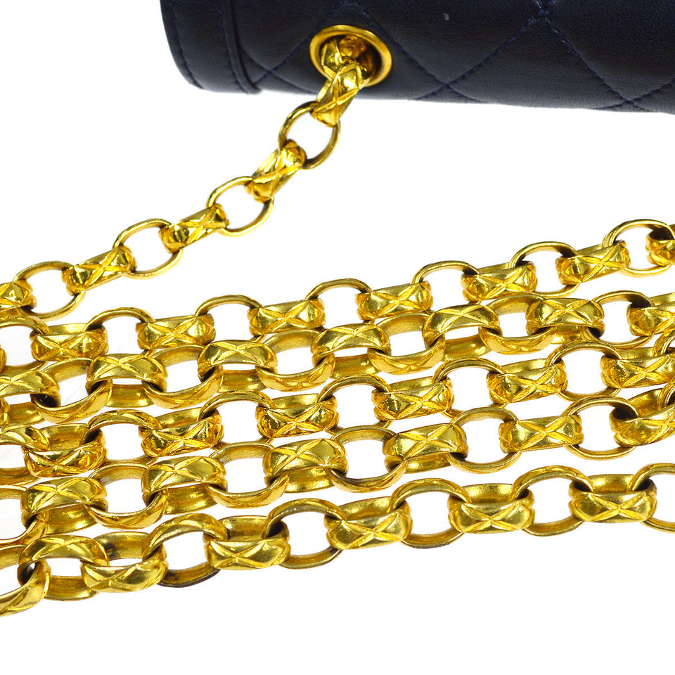 CHANEL Bijou Chain Shoulder Bag Navy Lambskin