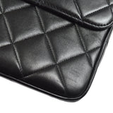 CHANEL Chain Shoulder Bag Black Lambskin