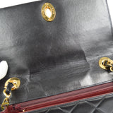 CHANEL Chain Shoulder Bag Black Lambskin