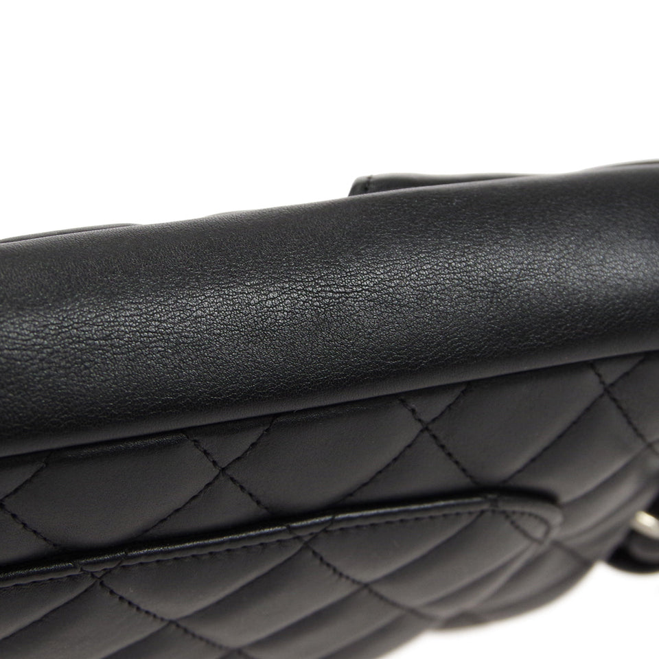 CHANEL Cambon Ligne Handbag Black Calfskin