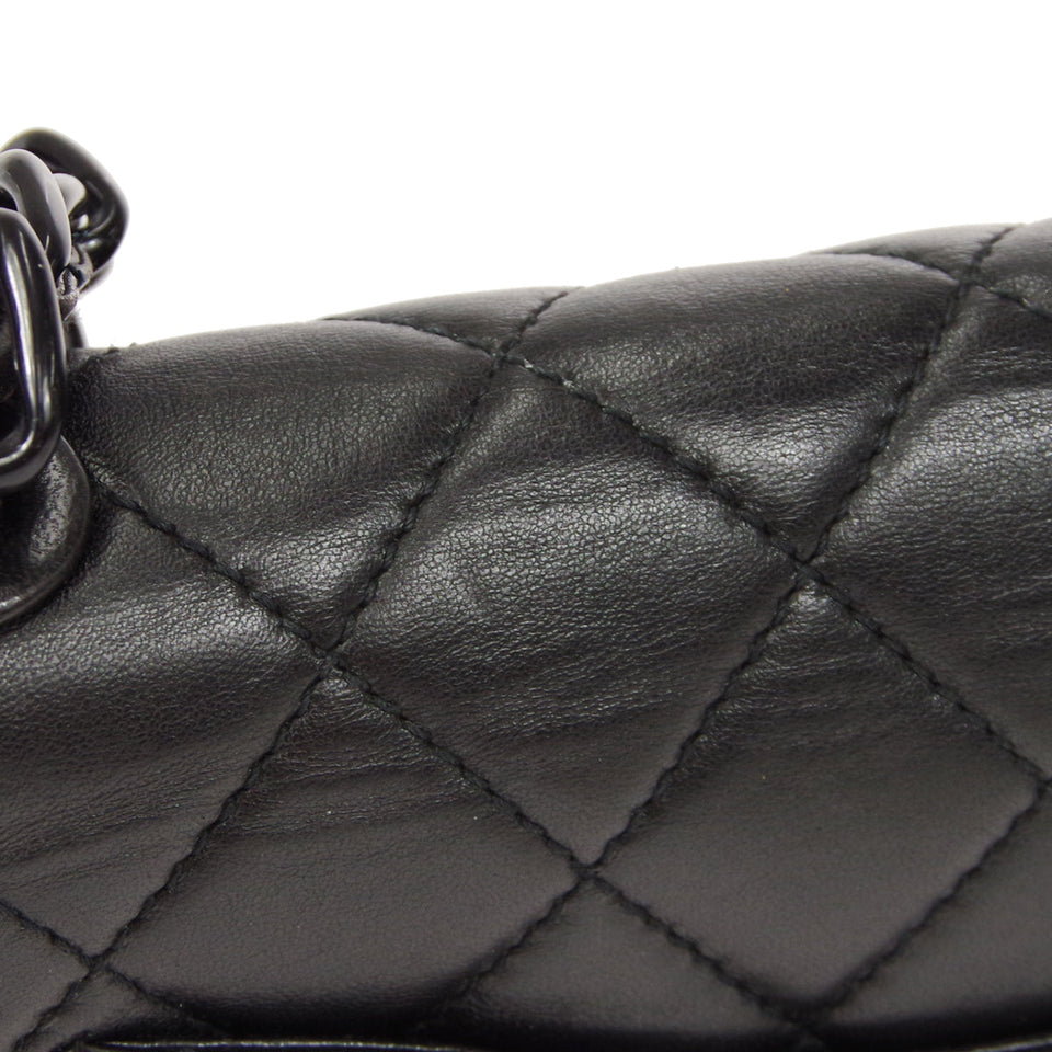 CHANEL 1997-1999 Single Flap Small Black Lambskin