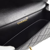 CHANEL Both Sides Classic Flap Medium Shoulder Bag Black Lambskin