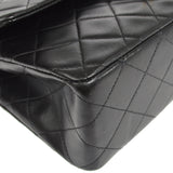 CHANEL Classic Double Flap Medium Shoulder Bag Black Lambskin