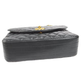 CHANEL Classic Flap Chain Shoulder Bag Black Lambskin