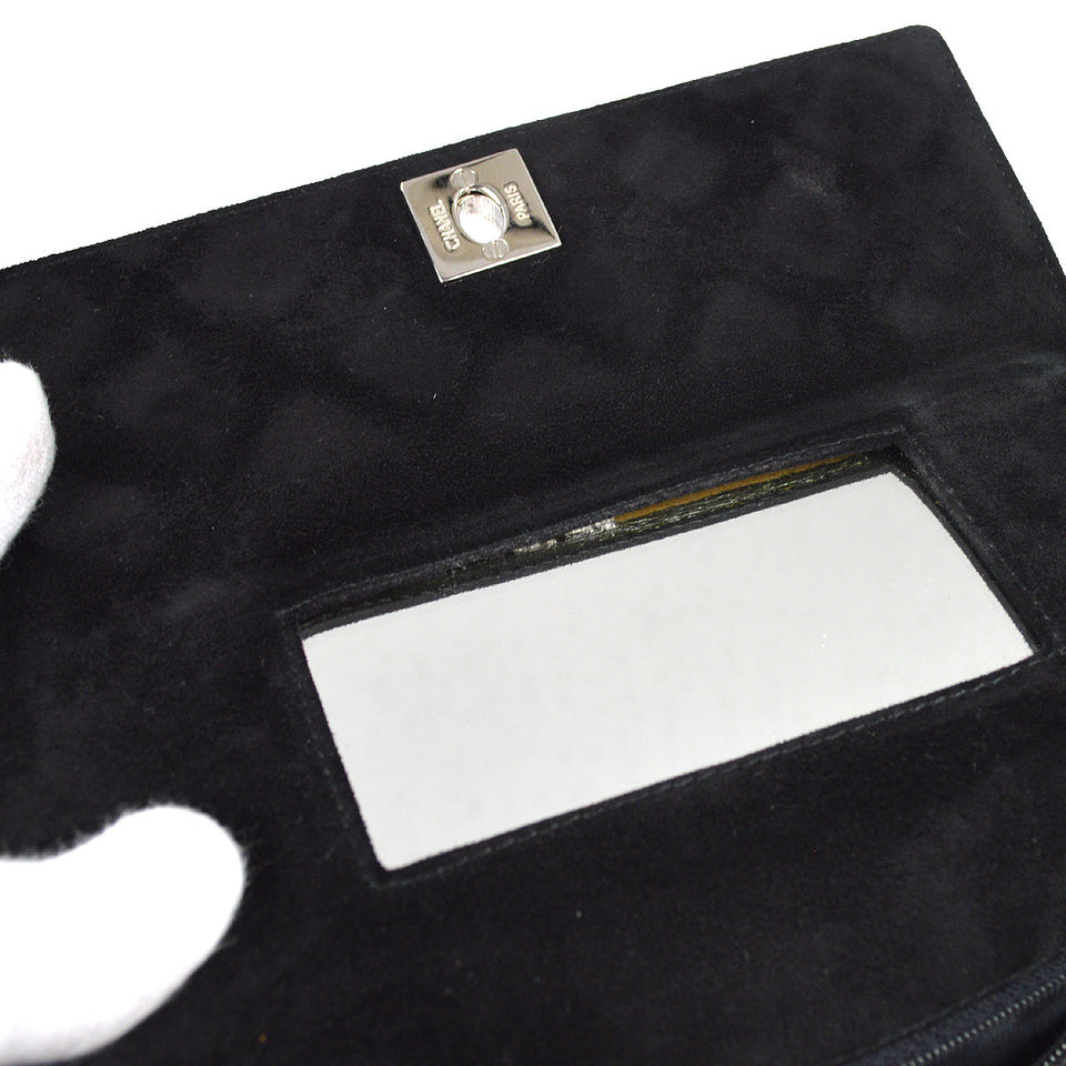 CHANEL Shoulder Bag Black Suede