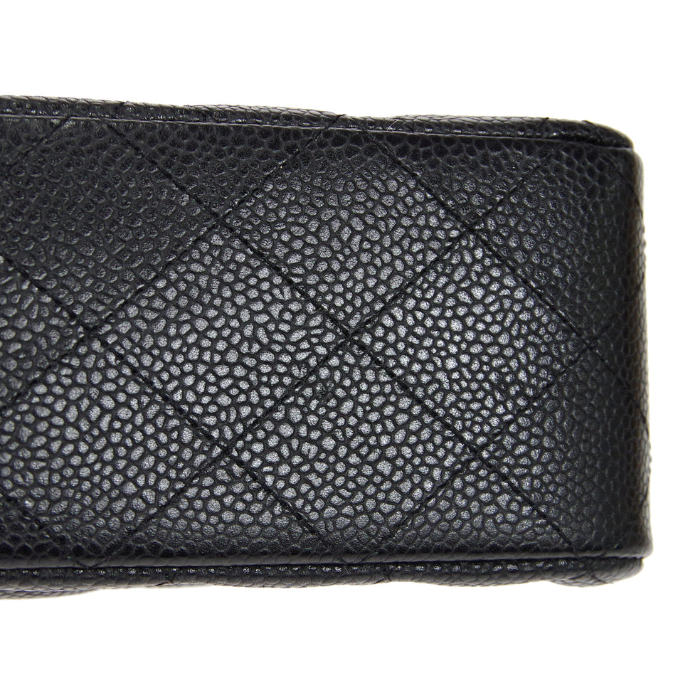 CHANEL Classic Double Flap Medium Shoulder Bag Black Caviar