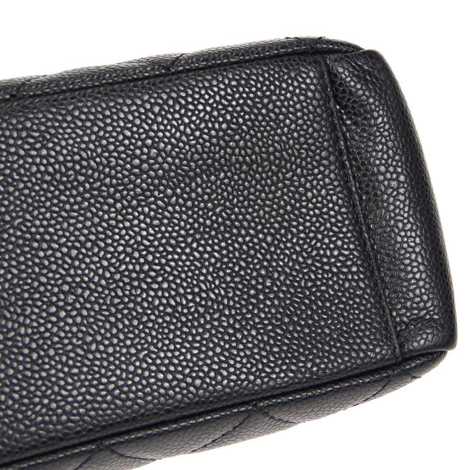 CHANEL Petite Shopping Tote PST Chain Hand Tote Bag Black Caviar