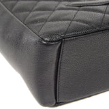 CHANEL Petite Shopping Tote PST Chain Hand Tote Bag Black Caviar