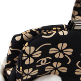 CHANEL Clover Shoulder Bag Beige Black