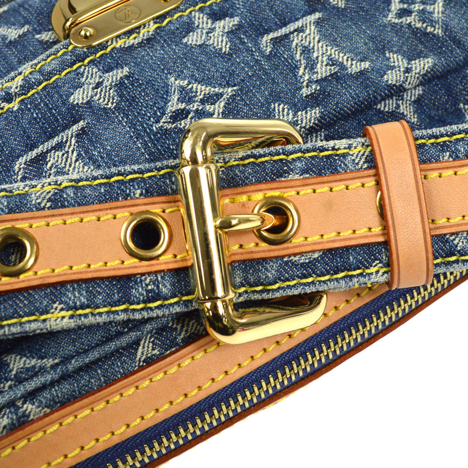 LOUIS VUITTON BUM BAG WAIST POUCH INDIGO MONOGRAM DENIM M95347