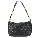 CHANEL Chain Handbag Black Caviar