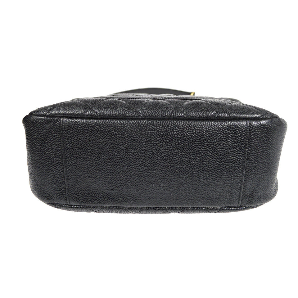 CHANEL Chain Handbag Black Caviar