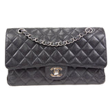 CHANEL Classic Double Flap Medium Shoulder Bag Black Caviar
