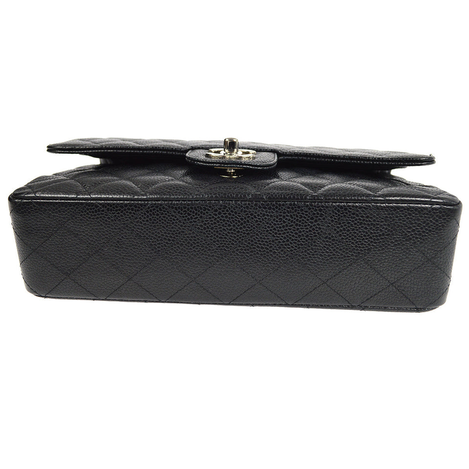CHANEL Classic Double Flap Medium Shoulder Bag Black Caviar
