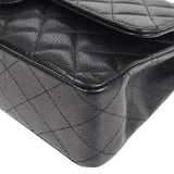CHANEL Classic Double Flap Medium Shoulder Bag Black Caviar