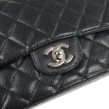 CHANEL Classic Double Flap Medium Shoulder Bag Black Caviar