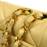 CHANEL Classic Single Flap Medium Shoulder Bag Beige Lambskin