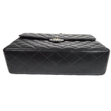 CHANEL Classic Flap Jumbo Double Chain Shoulder Bag Black Caviar