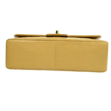 CHANEL Classic Single Flap Chain Shoulder Bag Beige Lambskin