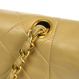 CHANEL Classic Single Flap Chain Shoulder Bag Beige Lambskin
