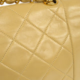 CHANEL Classic Single Flap Chain Shoulder Bag Beige Lambskin
