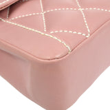 CHANEL Wild Stitch Handbag Pink Calfskin