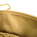 CHANEL Full Flap Chain Shoulder Bag Beige Lambskin