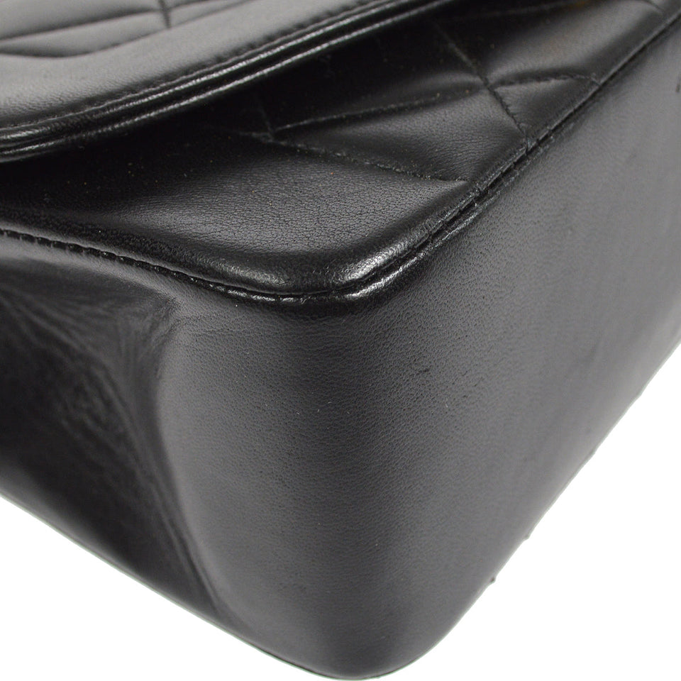CHANEL Small Diana Chain Shoulder Bag Black Lambskin