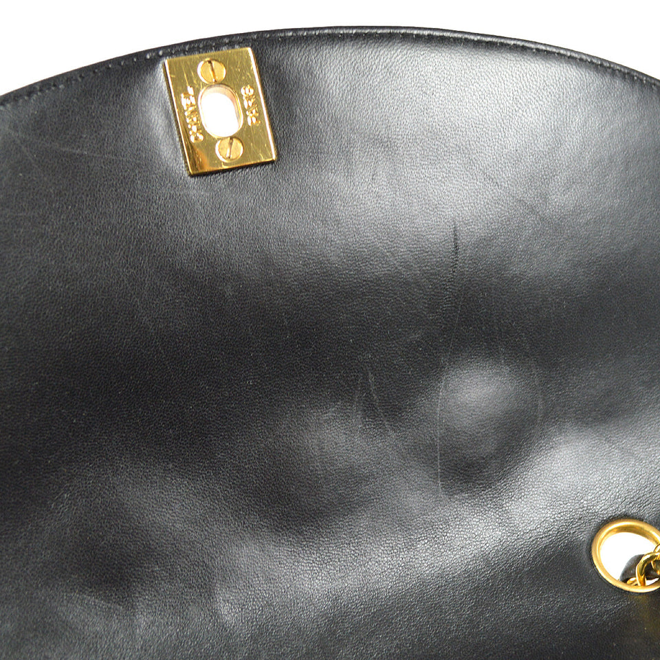 CHANEL Small Diana Chain Shoulder Bag Black Lambskin