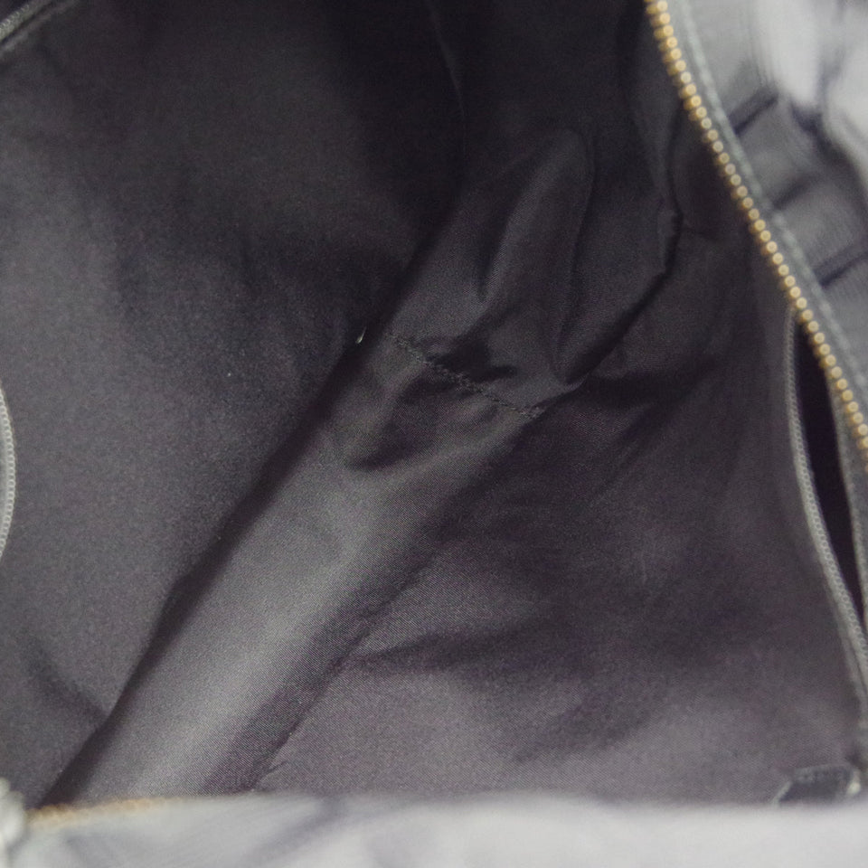 CHANEL Choco Bar Travel Line Tote Handbag Black Jacquard