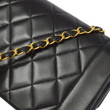 CHANEL Small Diana Chain Shoulder Bag Black Lambskin
