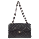 CHANEL Classic Both Side Flap Small Chain Handbag Black Lambskin