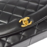 CHANEL Medium Diana Chain Shoulder Bag Black Lambskin