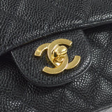 CHANEL Classic Double Flap Medium Shoulder Bag Black Caviar