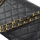 CHANEL Classic Double Flap Medium Shoulder Bag Black Caviar