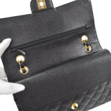 CHANEL Classic Double Flap Medium Shoulder Bag Black Caviar