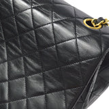 CHANEL Full Flap Chain Shoulder Bag Black Lambskin