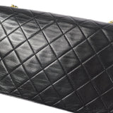 CHANEL Full Flap Chain Shoulder Bag Black Lambskin