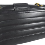 CHANEL Double Chain Shoulder Bag Black Lambskin