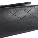 CHANEL Classic Double Flap Medium Shoulder Bag Black Lambskin