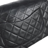 CHANEL Classic Double Flap Medium Shoulder Bag Black Lambskin